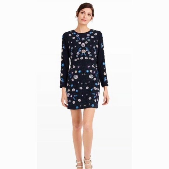 Club Monaco Black Kasienna Embroidered Mini Dress Size 2 - 41478 - Picture 2 of 12